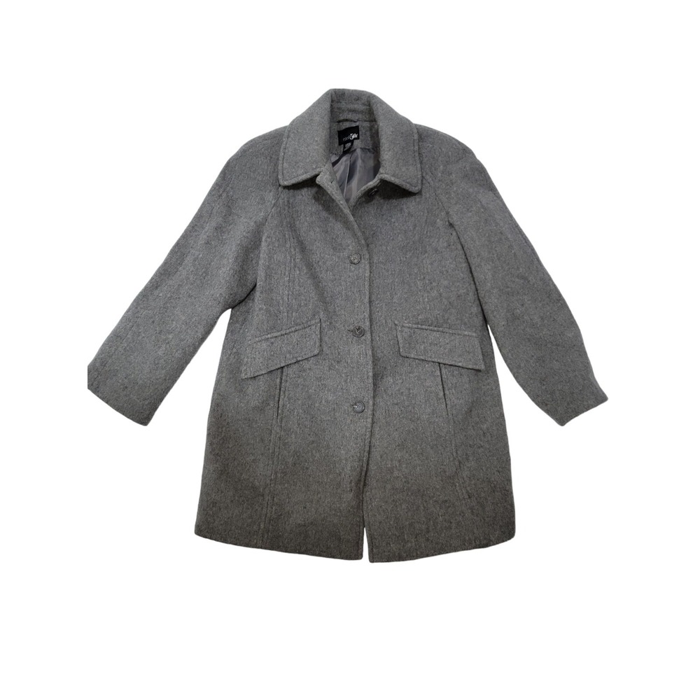 EAST 5th Womens Wool Blend Gray Classic Three Quarter Peacoat Movie Coat Sz‎ L